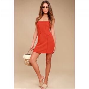 Free people red orange beyond me mini dress